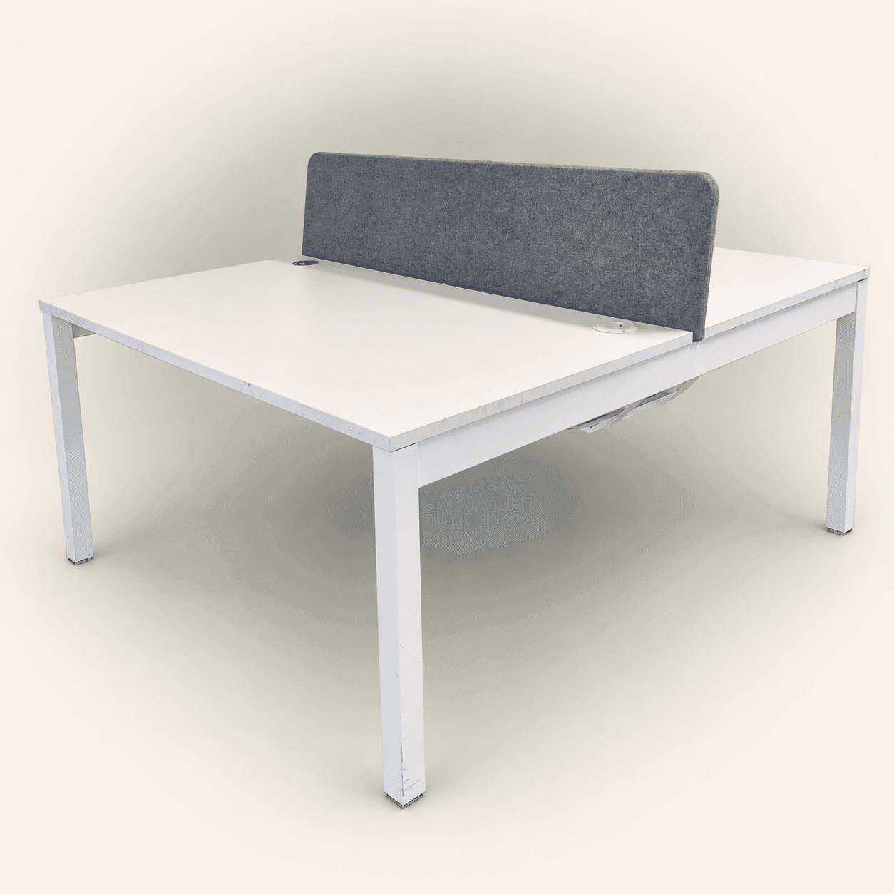 Bureau bench blanc 2 personnes - BUR-003