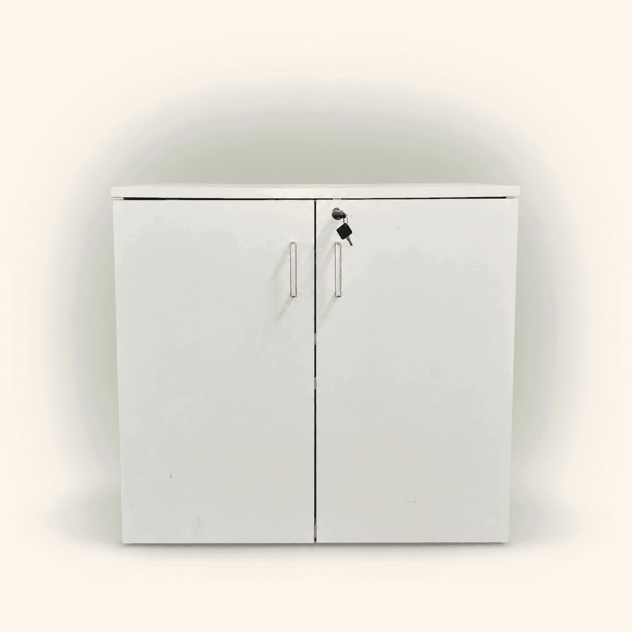 Armoire basse bois blanc Dynamobel - RANG - 001