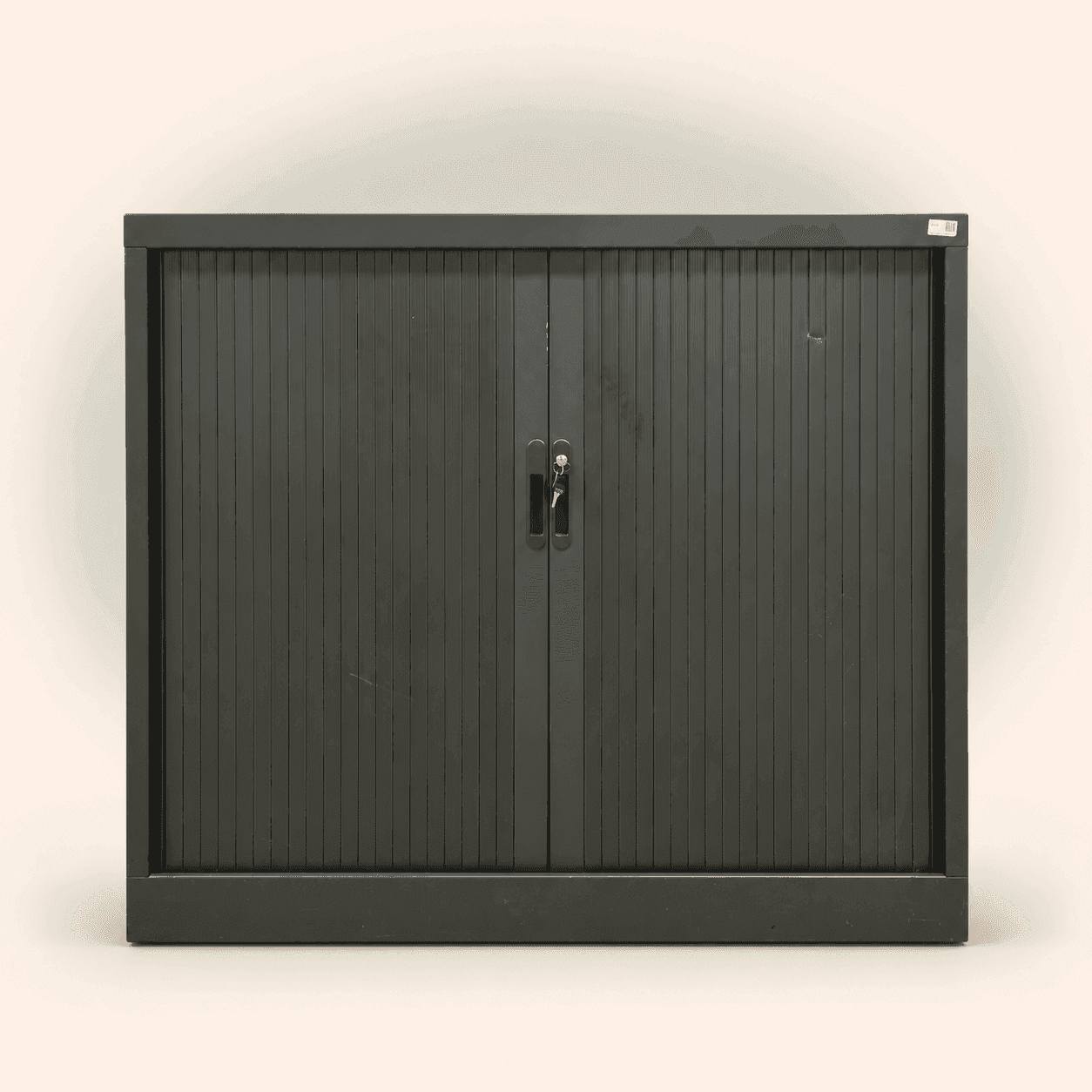 Armoire basse à rideaux noire non verrrouillable - ARM-006SC